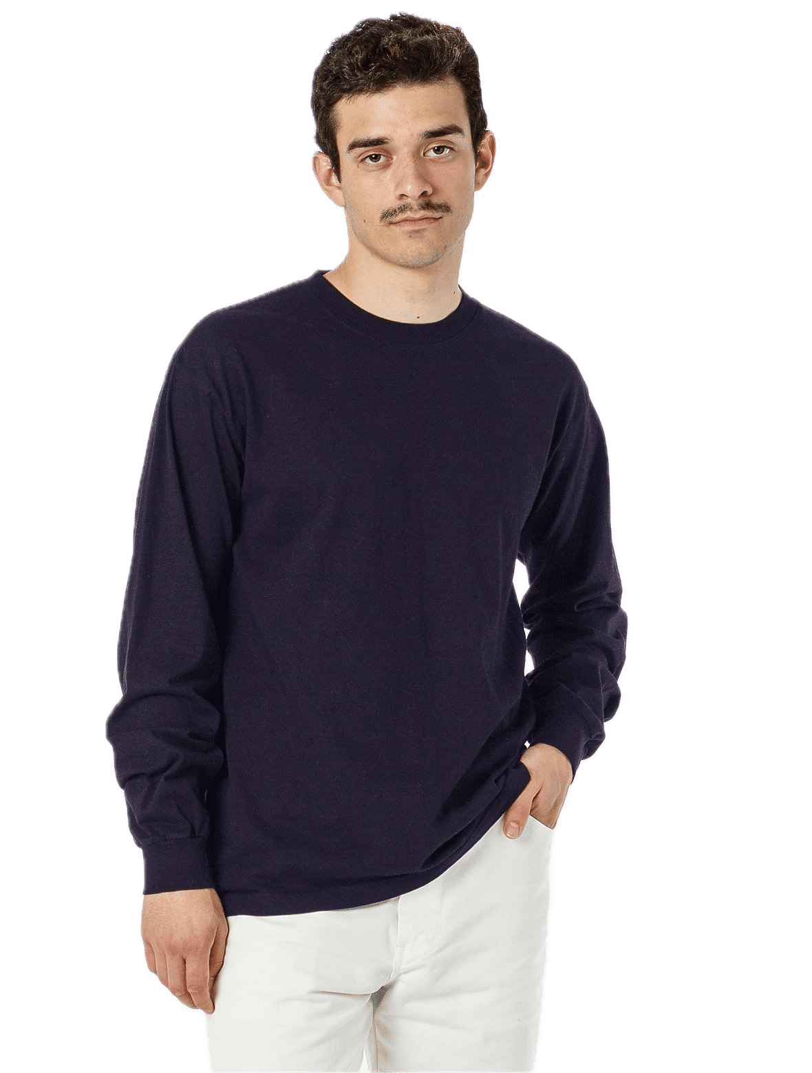 LA Apparel Long Sleeve Garment Dye Crewneck Shirt