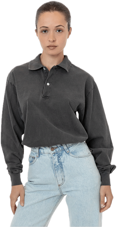 An image of a Custom LA Apparel Long Sleeve Polo TShirt!