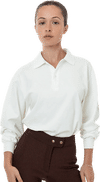 Am image of a Custom LA Apparel Long Sleeve Polo TShirt in White!