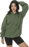 Am image of a Custom LA Apparel LS Heavy Fleece Hoodie PO 14 Oz in ARMY!