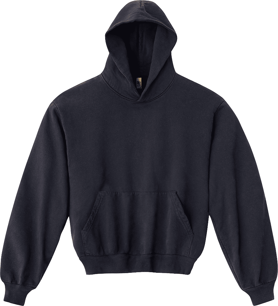 LA Apparel LS Heavy Fleece Hoodie PO 14 Oz in Black Edge