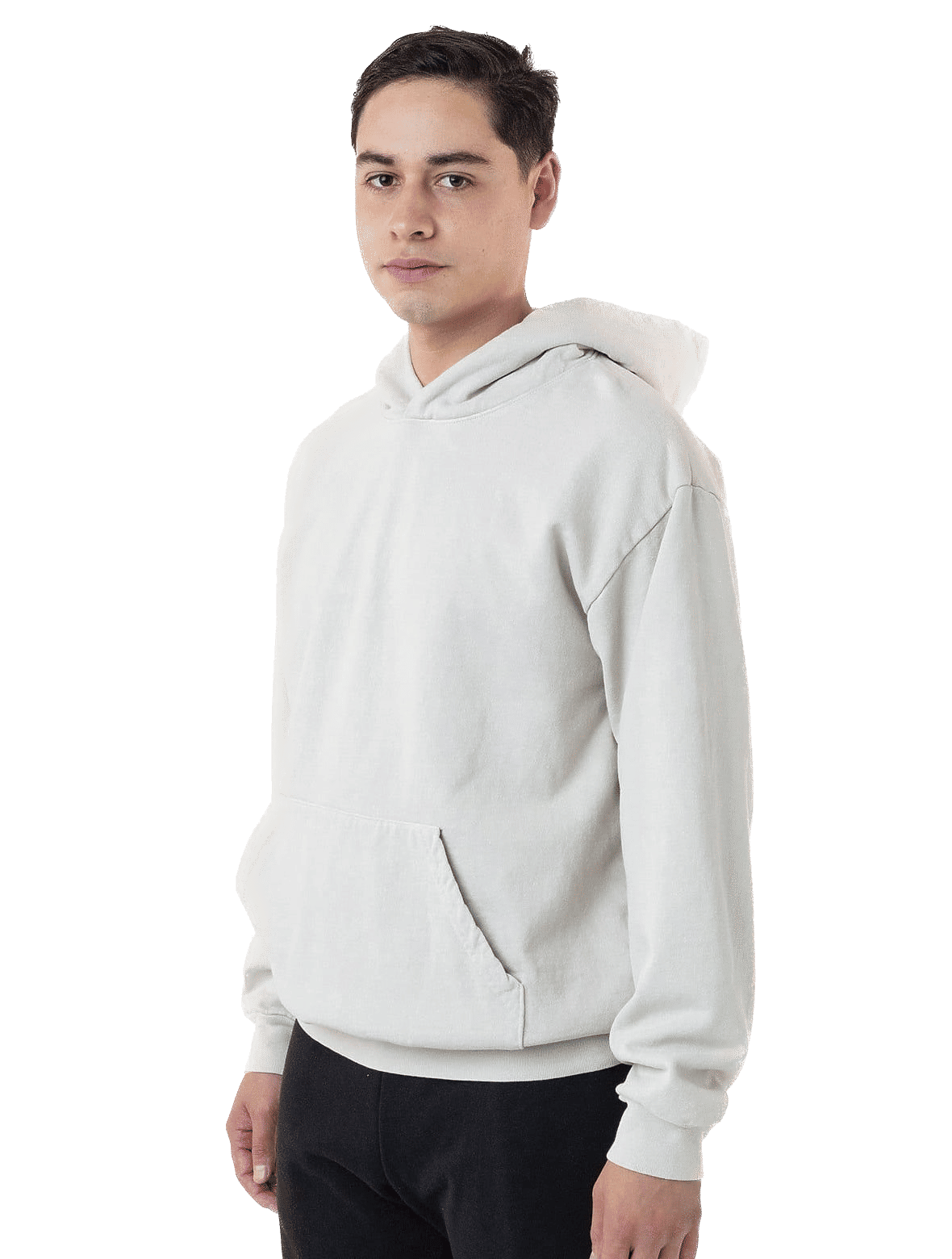 LA Apparel LS Heavy Fleece Hoodie PO 14 Oz in CEMENT