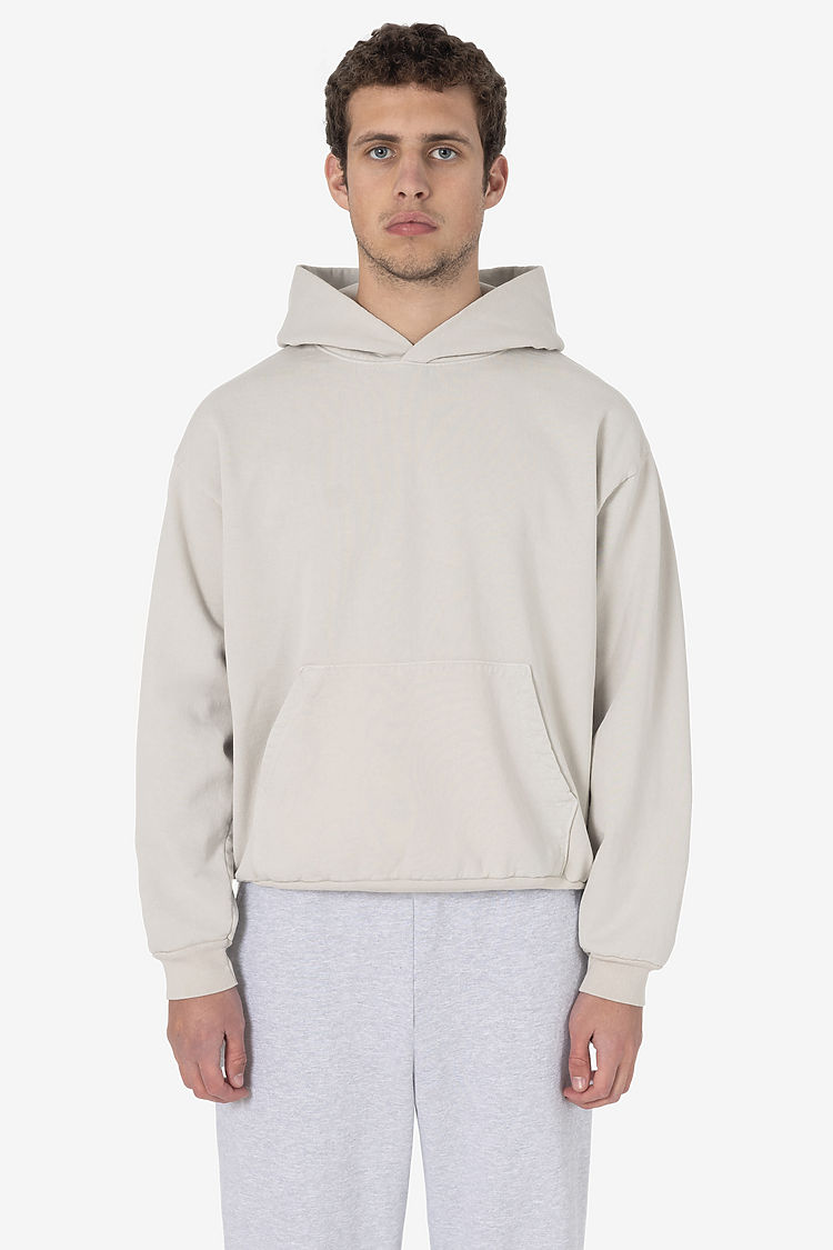LA Apparel LS Heavy Fleece Hoodie PO 14 Oz in CEMENT