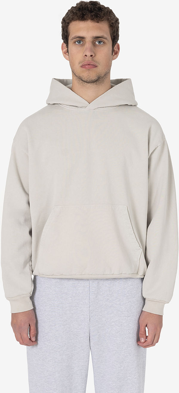 An image of a Custom LA Apparel LS Heavy Fleece Hoodie PO 14 Oz in CEMENT!