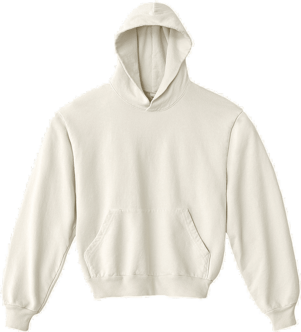 Am image of a Custom LA Apparel LS Heavy Fleece Hoodie PO 14 Oz in Creme!