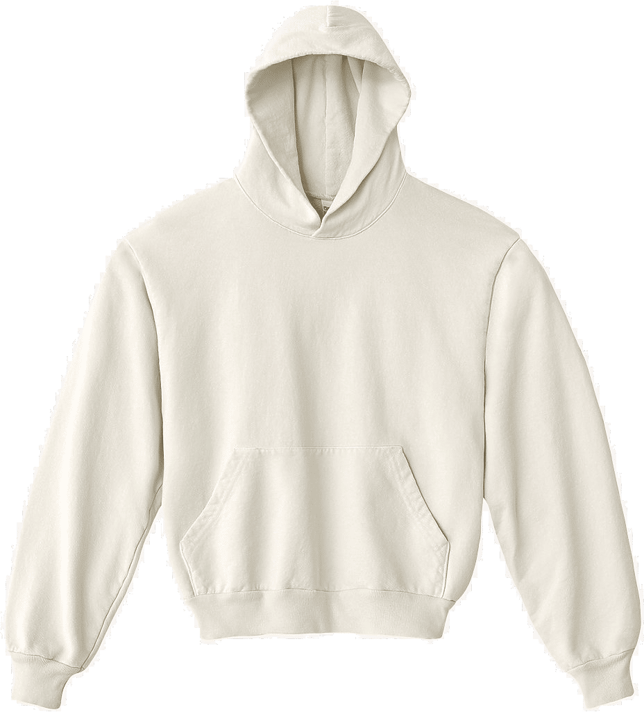 LA Apparel LS Heavy Fleece Hoodie PO 14 Oz in Creme