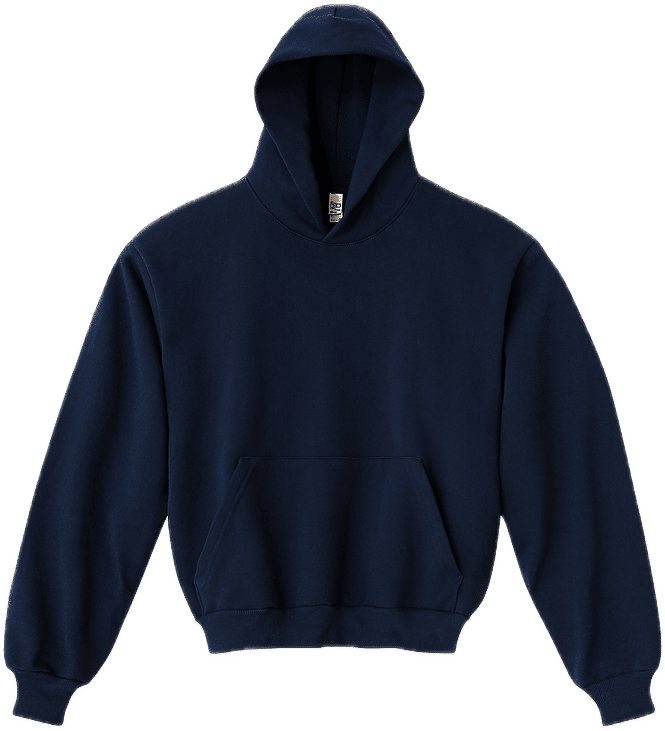 LA Apparel LS Heavy Fleece Hoodie PO 14 Oz in NAVY