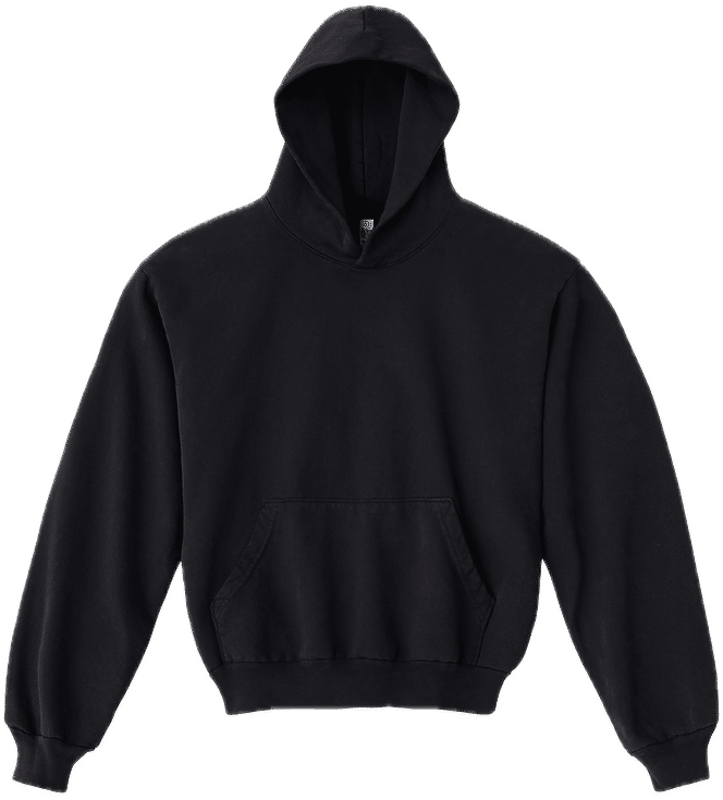 LA Apparel LS Heavy Fleece Hood PO 14 Oz in Black