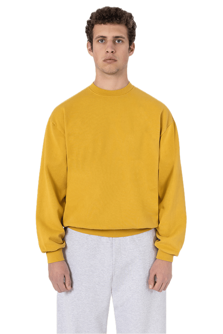 LA Apparel LS Heavy Fleece PO Crewneck Sweatshirt 14 Oz in Dijon