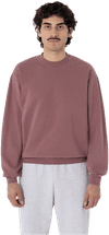 An image of a Custom LA Apparel LS Heavy Fleece PO Crewneck Sweatshirt 14 Oz in Mauve!