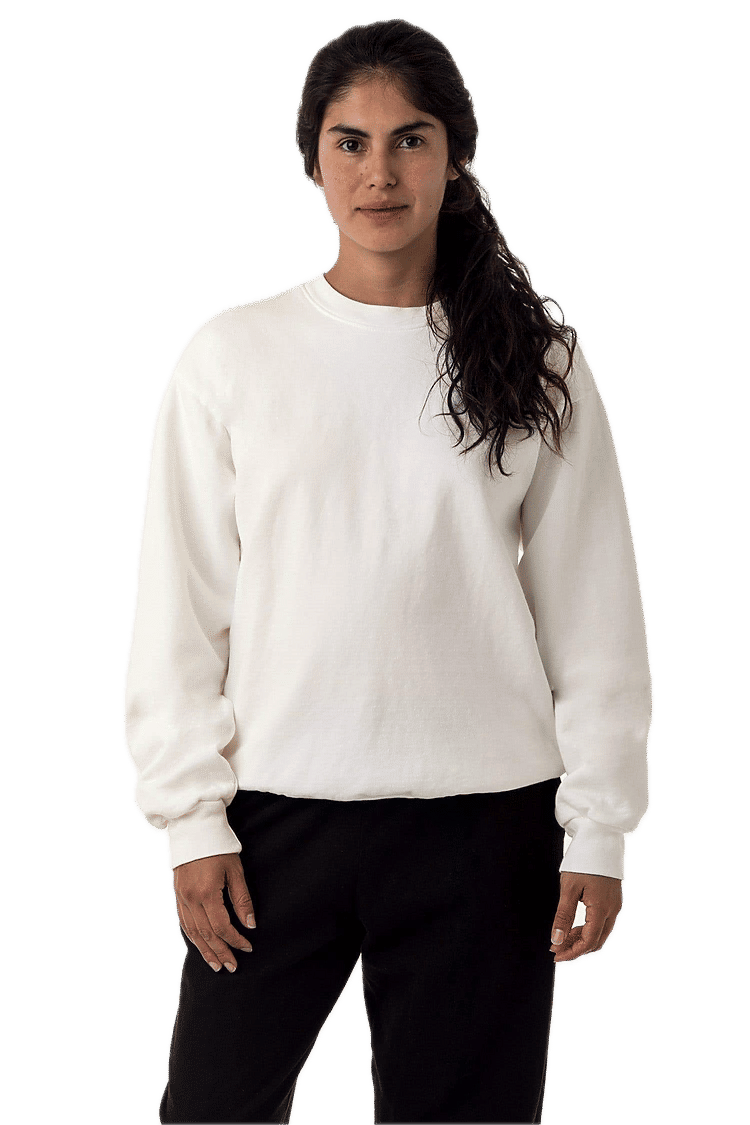 LA Apparel LS Heavy Fleece PO Crewneck Sweatshirt 14 Oz in Off White