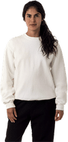 An image of a Custom LA Apparel LS Heavy Fleece PO Crewneck Sweatshirt 14 Oz in Off White!