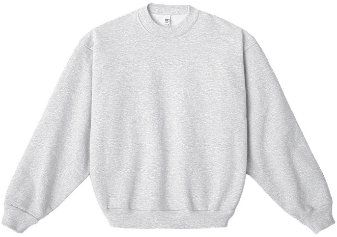 LA Apparel LS Heavy Fleece PO Crew 14 Oz in Ash