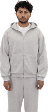 An image of a Custom LA Apparel LS Heavy Fleece Zip Up 14 Oz in Ash!