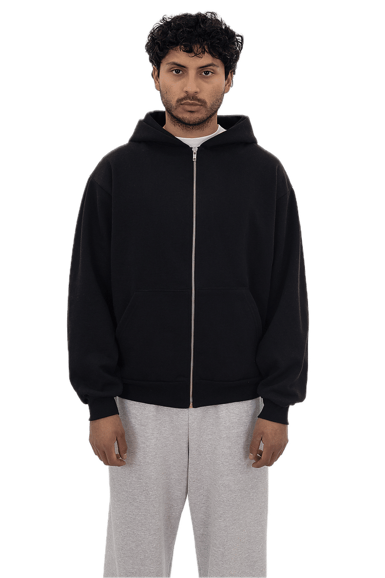 LA Apparel LS Heavy Fleece Zip Up 14 Oz in Black