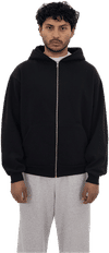 An image of a Custom LA Apparel LS Heavy Fleece Zip Up 14 Oz in Black!