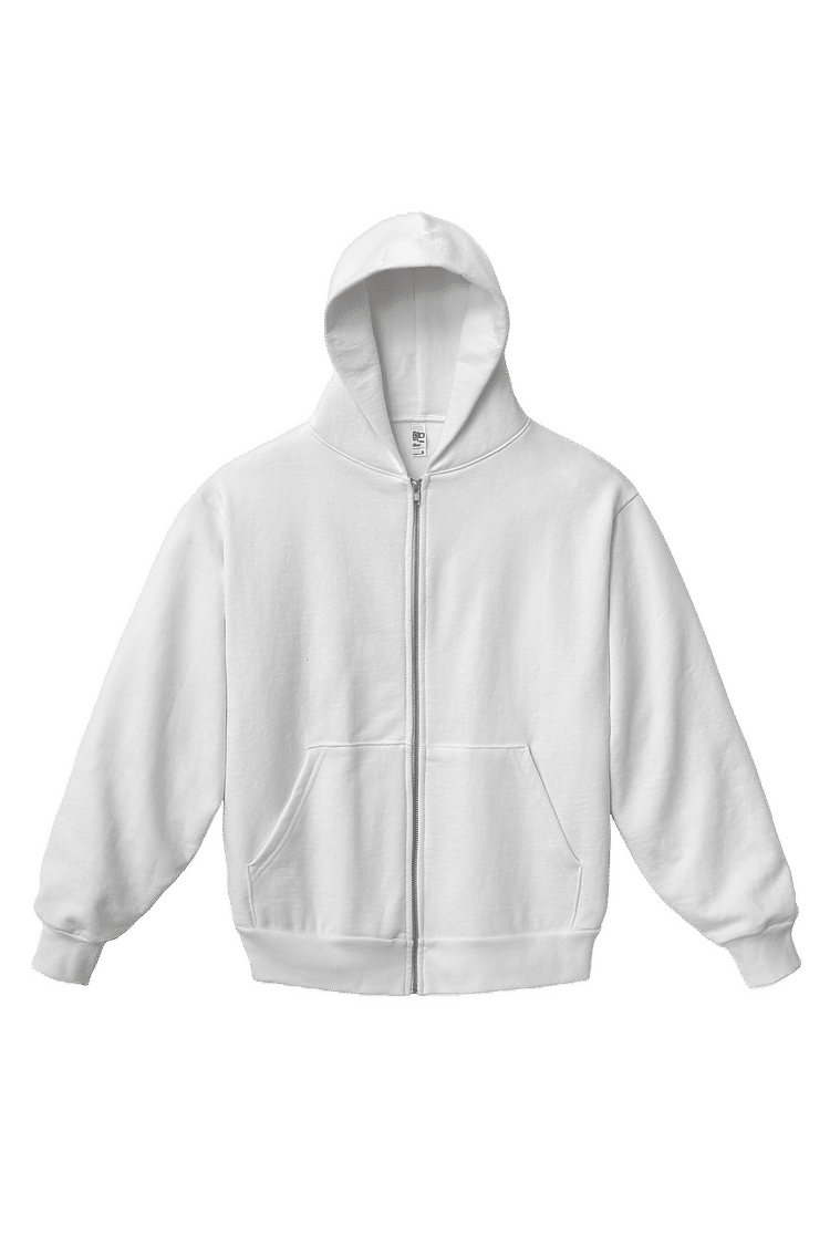 LA Apparel LS Heavy Fleece Zip Up 14 Oz in White