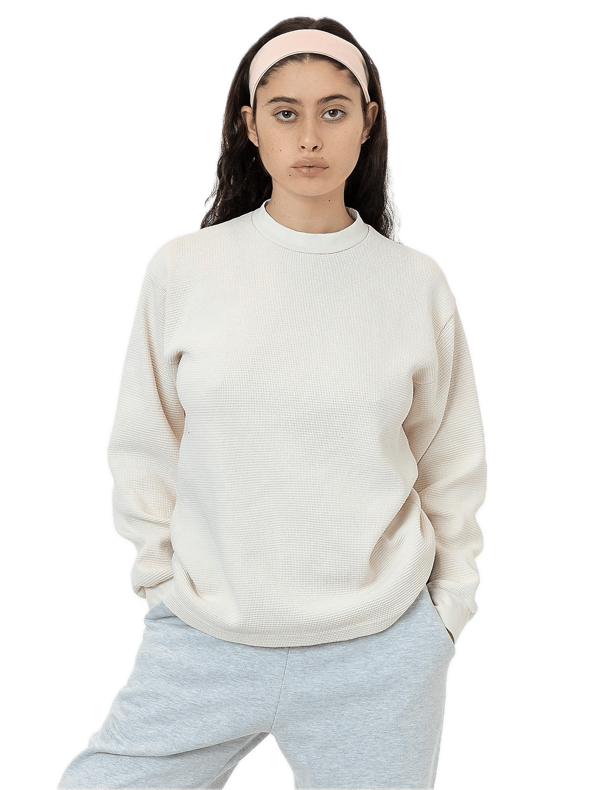 LA Apparel LS Heavy Thermal Crew Neck