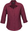 Am image of a Custom Biz Collection Ladies Plain Oasis 3 Quarters Sleeve Shirt in Cherry!