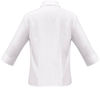 Am image of a Custom Biz Collection Ladies Plain Oasis 3 Quarters Sleeve Shirt in White!