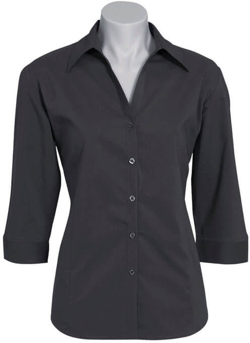 Biz Collection Ladies Metro 3 Quarters Sleeve Shirt in Charcoal