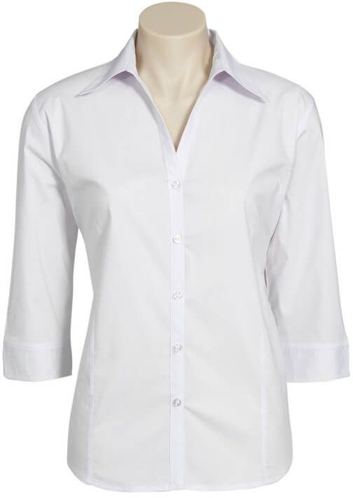 Biz Collection Ladies Metro 3 Quarters Sleeve Shirt in White