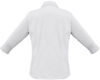 Am image of a Custom Biz Collection Ladies Metro 3 Quarters Sleeve Shirt in White!