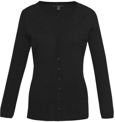 Am image of a Custom Biz Collection Ladies Milano Cardigan in Black!