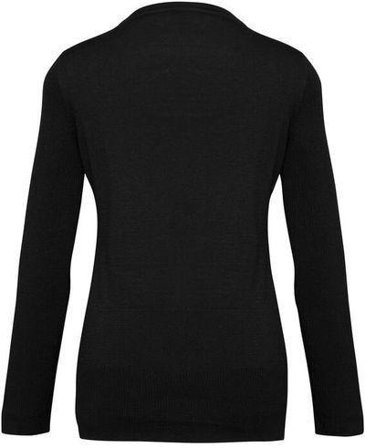 Am image of a Custom Biz Collection Ladies Milano Cardigan in Black!