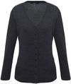 Am image of a Custom Biz Collection Ladies Milano Cardigan in Charcoal!