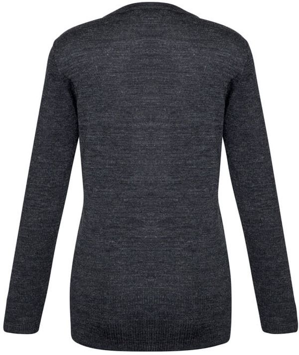 Am image of a Custom Biz Collection Ladies Milano Cardigan in Charcoal!