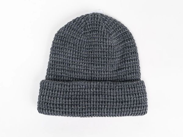 Am image of a Custom Beaniiez Leery Waffle Acrylic Toque in Pigment Black!