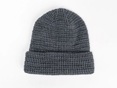Am image of a Custom Beaniiez Leery Waffle Acrylic Toque in Pigment Black!