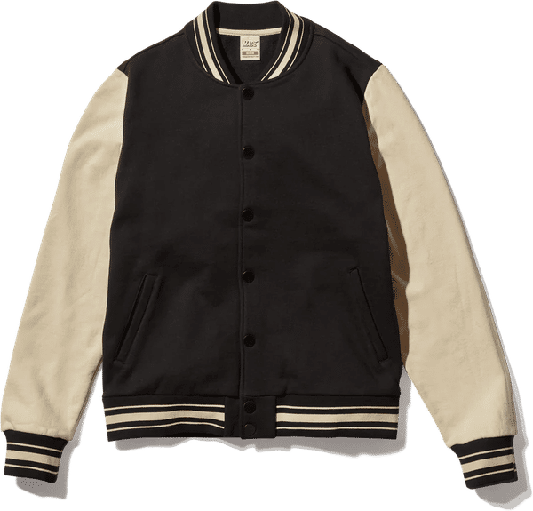 Am image of a Custom Made Blanks Letterman Jacket in Phantom Black!