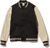 Am image of a Custom Made Blanks Letterman Jacket in Phantom Black!