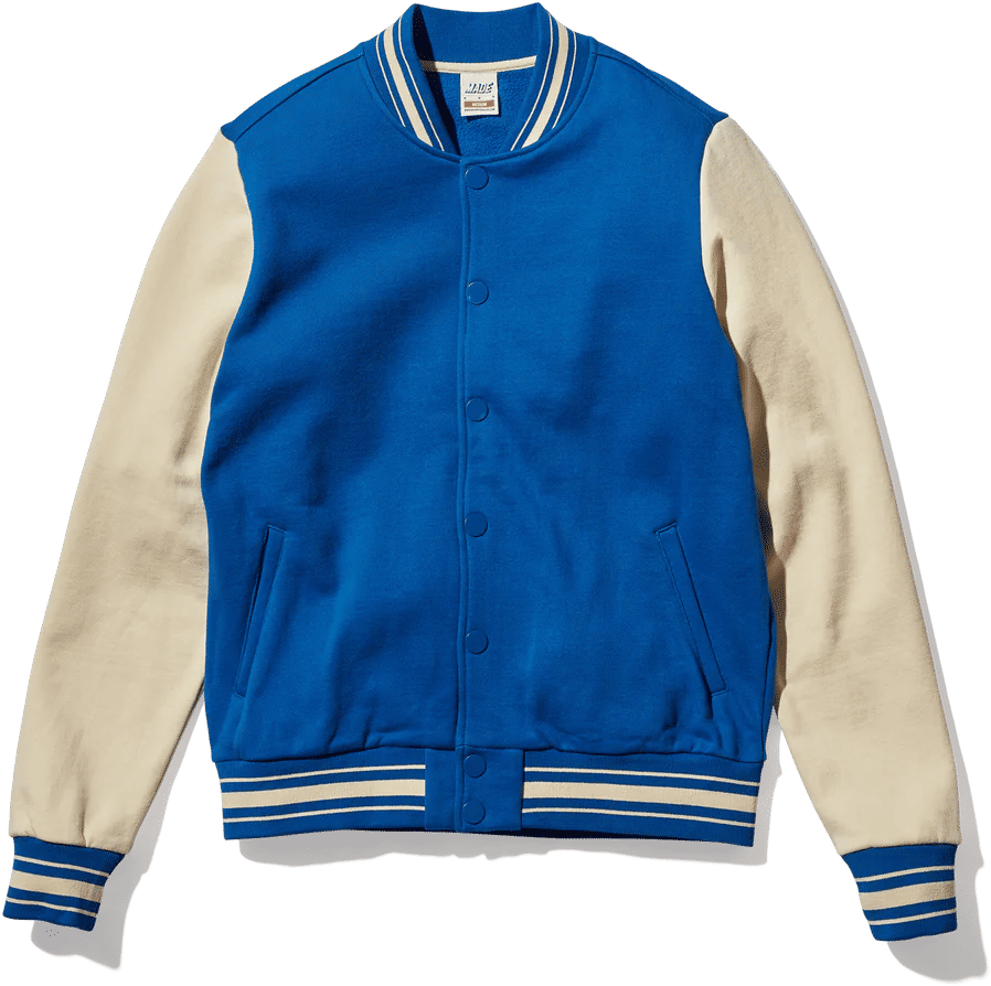 Made Blanks Letterman Jacket in Classic Blue