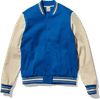 Am image of a Custom Made Blanks Letterman Jacket in Classic Blue!