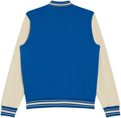 Am image of a Custom Made Blanks Letterman Jacket in Classic Blue!
