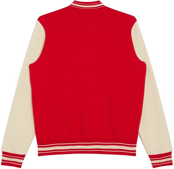 Am image of a Custom Made Blanks Letterman Jacket in Racing Red!
