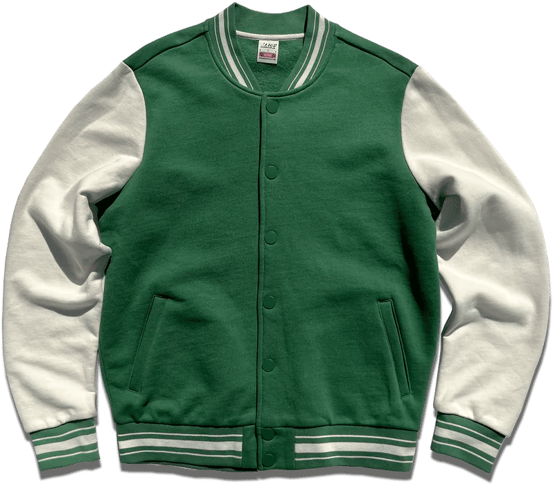Made Blanks Letterman Jacket in Juniper Green