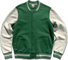 Am image of a Custom Made Blanks Letterman Jacket in Juniper Green!