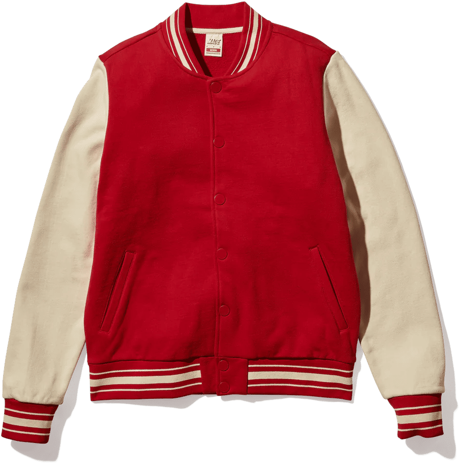 Made Blanks Letterman Jacket in Racing Red