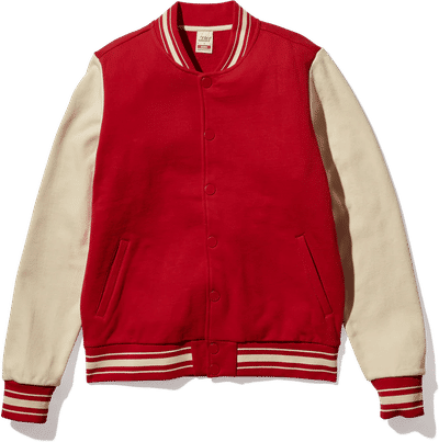 Am image of a Custom Made Blanks Letterman Jacket in Racing Red!