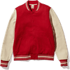 Am image of a Custom Made Blanks Letterman Jacket in Racing Red!