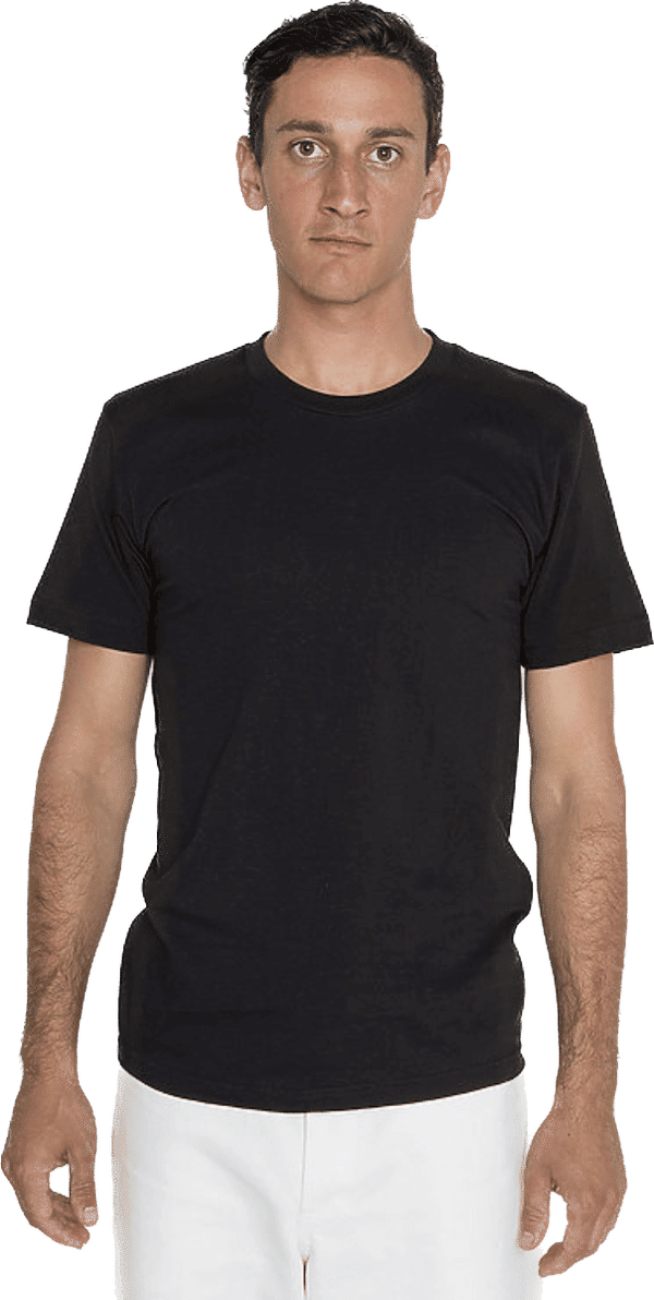 Am image of a Custom Los Angeles Apparel Classic Fine Jersey Tee in Black!