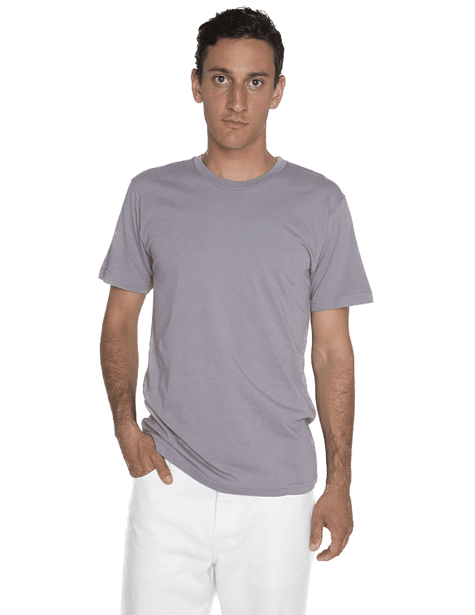 Los Angeles Apparel Classic Fine Jersey Tee in Silver