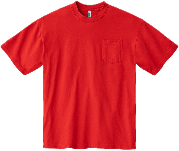 An image of a Custom Los Angeles Apparel T Shirt With Pocket in Tomato!