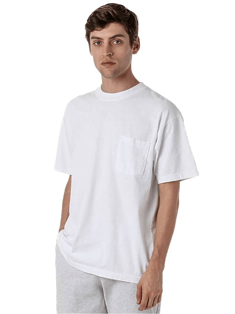 Los Angeles Apparel T Shirt With Pocket in White