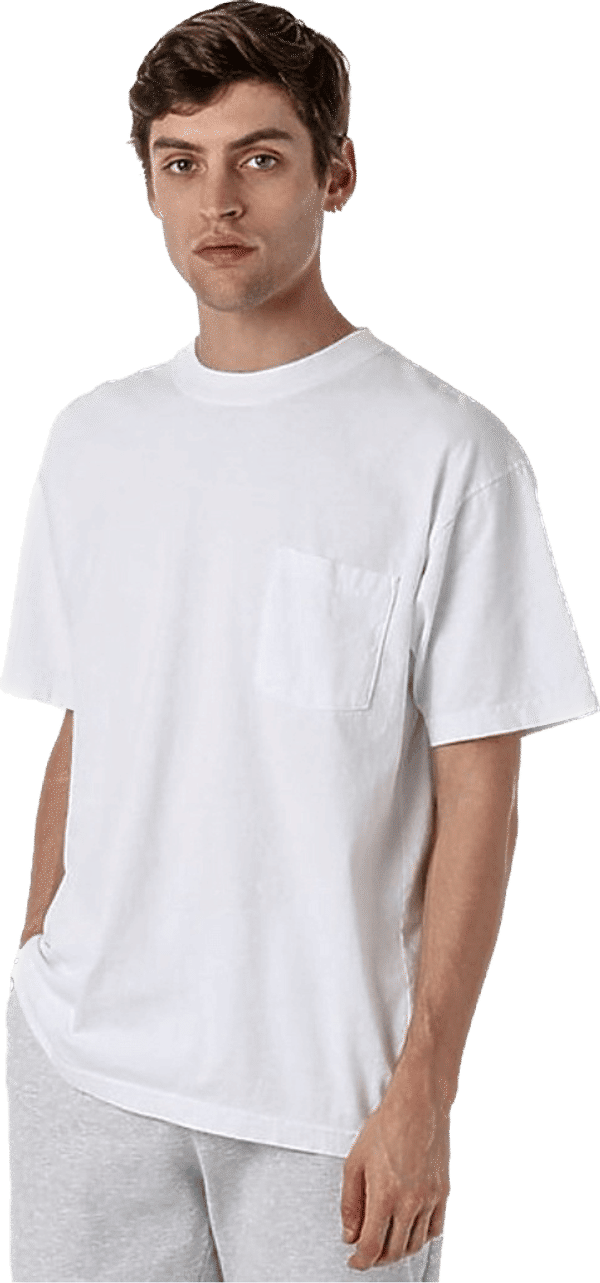 Am image of a Custom Los Angeles Apparel T Shirt With Pocket in White!