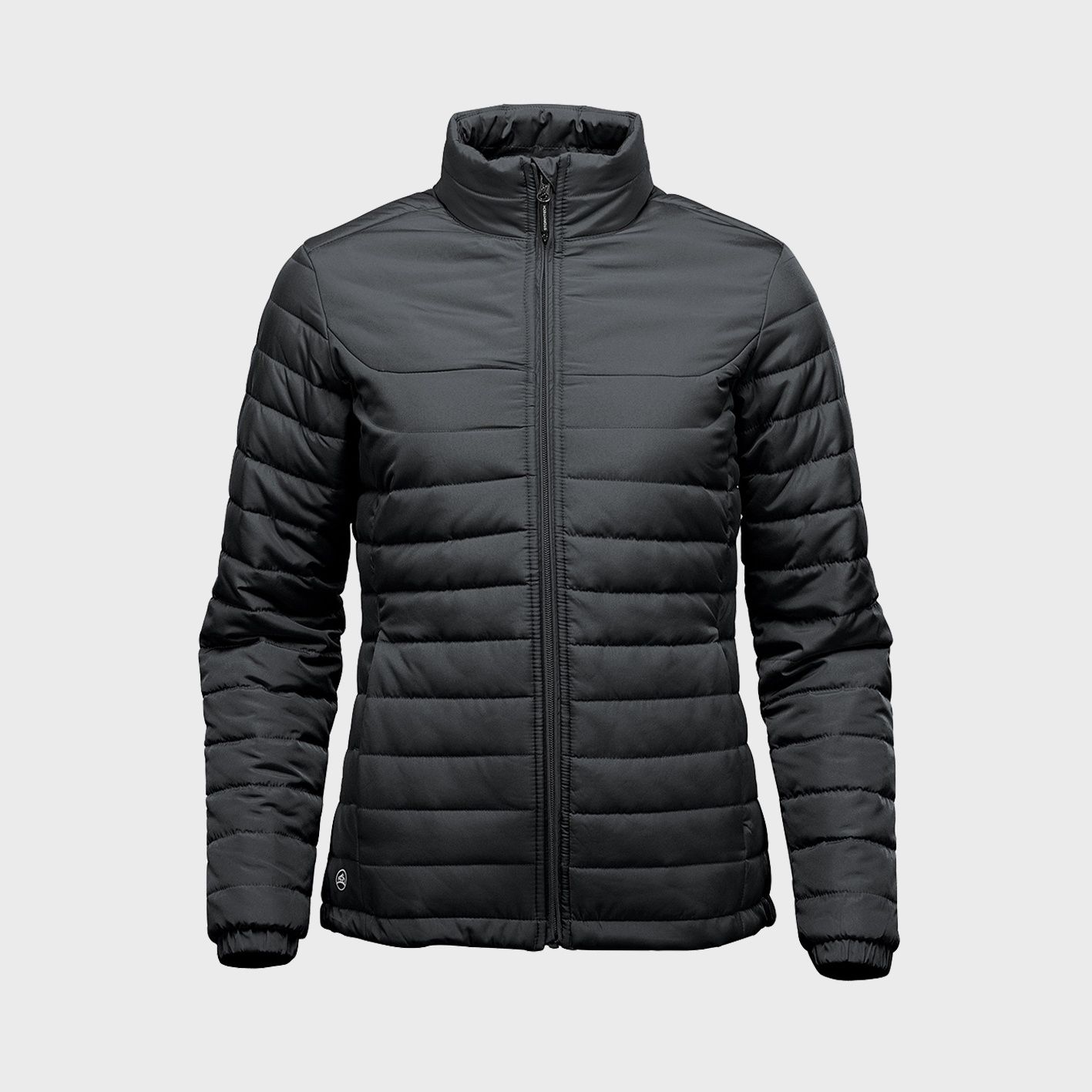 An image of custom ladies puffer jackets that you can print your logo on!